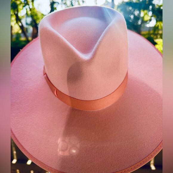 Lack of Color Stardust Rancher Fedora Hat - light Rose Pink size M - Picture 3 of 4